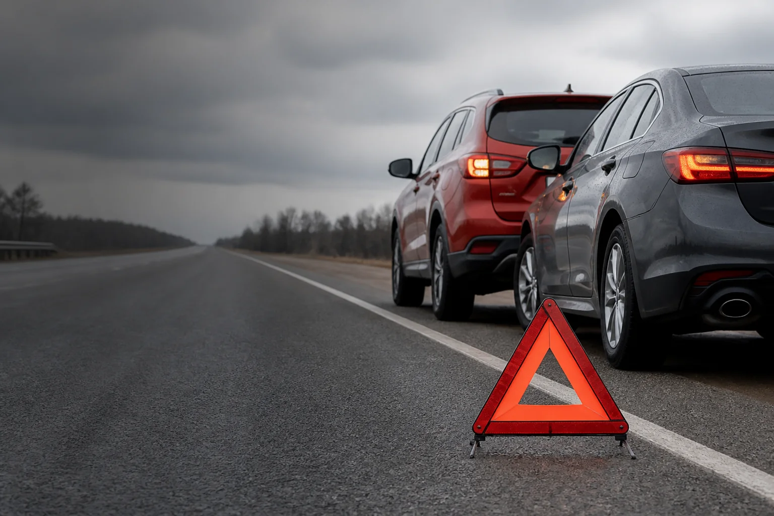 Два автомобиля безопасно остановлены после небольшого ДТП